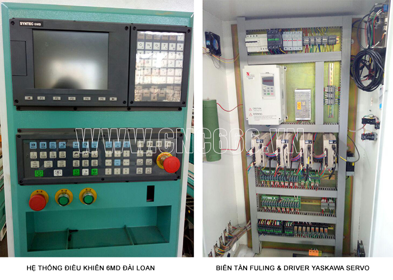 Hệ thống điều khiển 6MD Đài loan và Biến Tần Fuling & driver Yaskawa servo